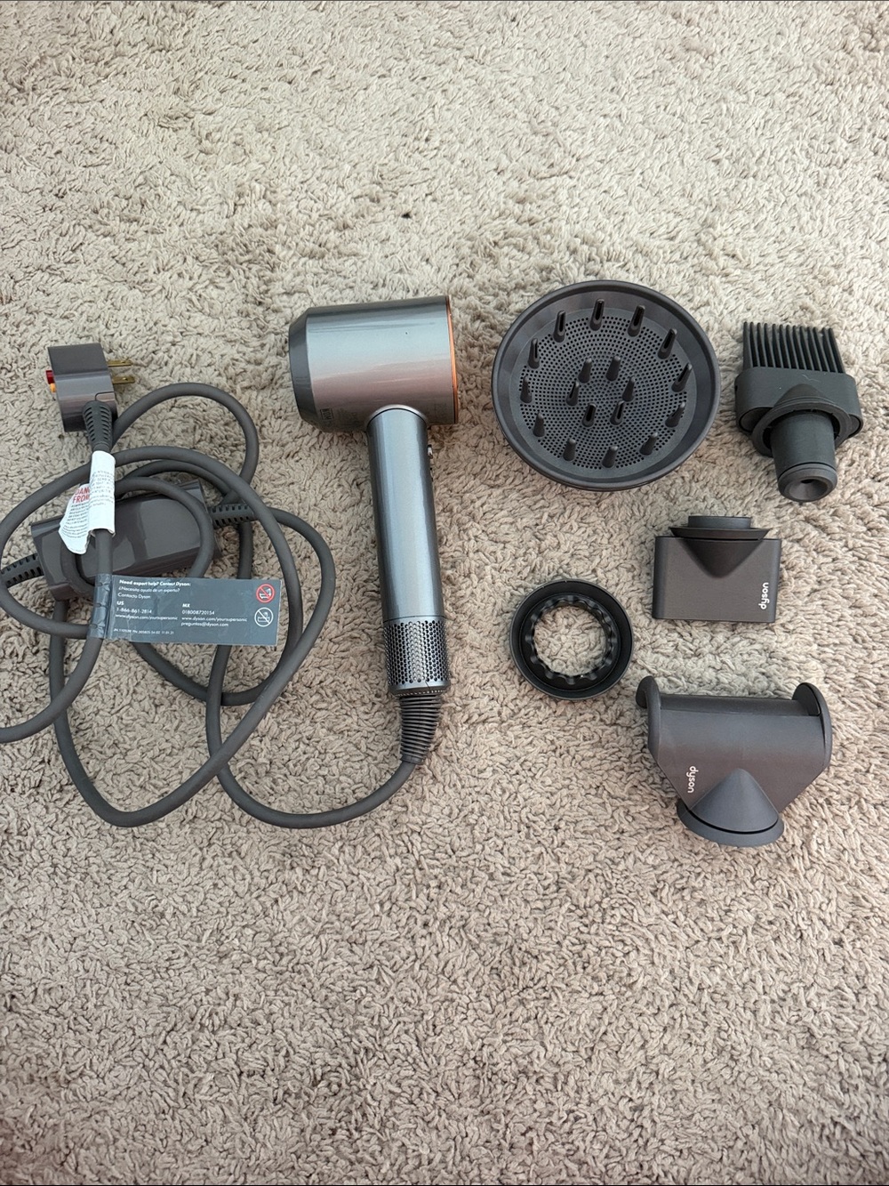 Dyson Hair Dryer and Accessory Set in Gunmetal Gray